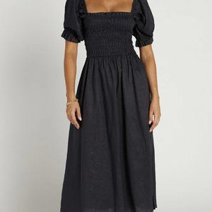 Dissh Carrie Ink Linen Midi Dress